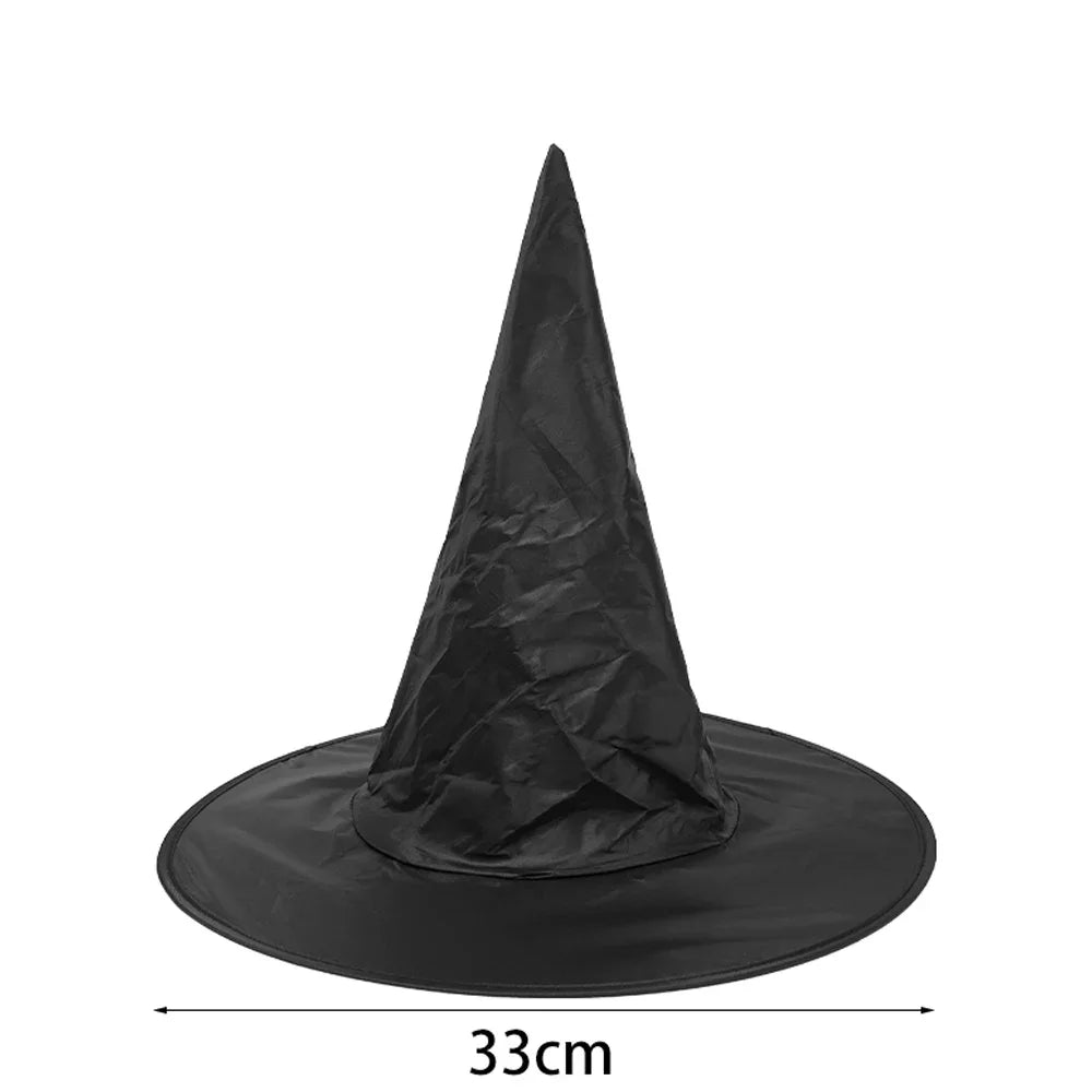 Black White Halloween Witch Hat Unisex Hats for Adults Kids Halloween Party Supply Cosplay Costume Prop Decorations Wizard Caps