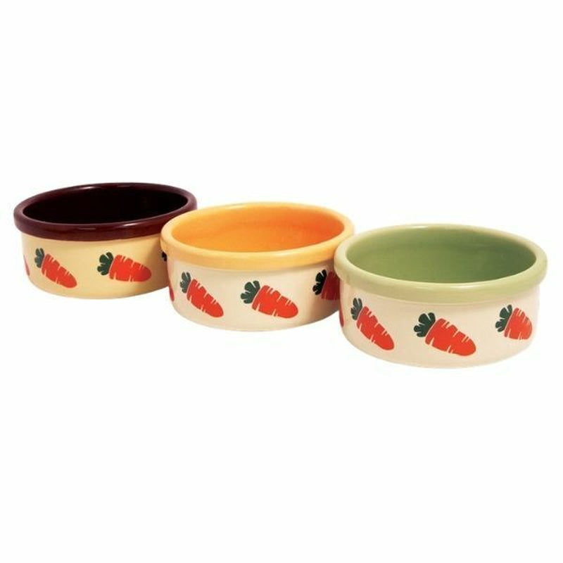 Rosewood Small Animal Carrot Design Ceramic Food & Water Bowl Rabbit Guinea Pig