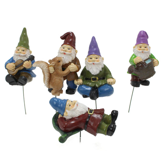 5Pcs Fairy Garden Miniatures Gnome Dwarfmini Gnome Figurines Garden Gnomes and Fairys Resin Dwarf for Terrarium