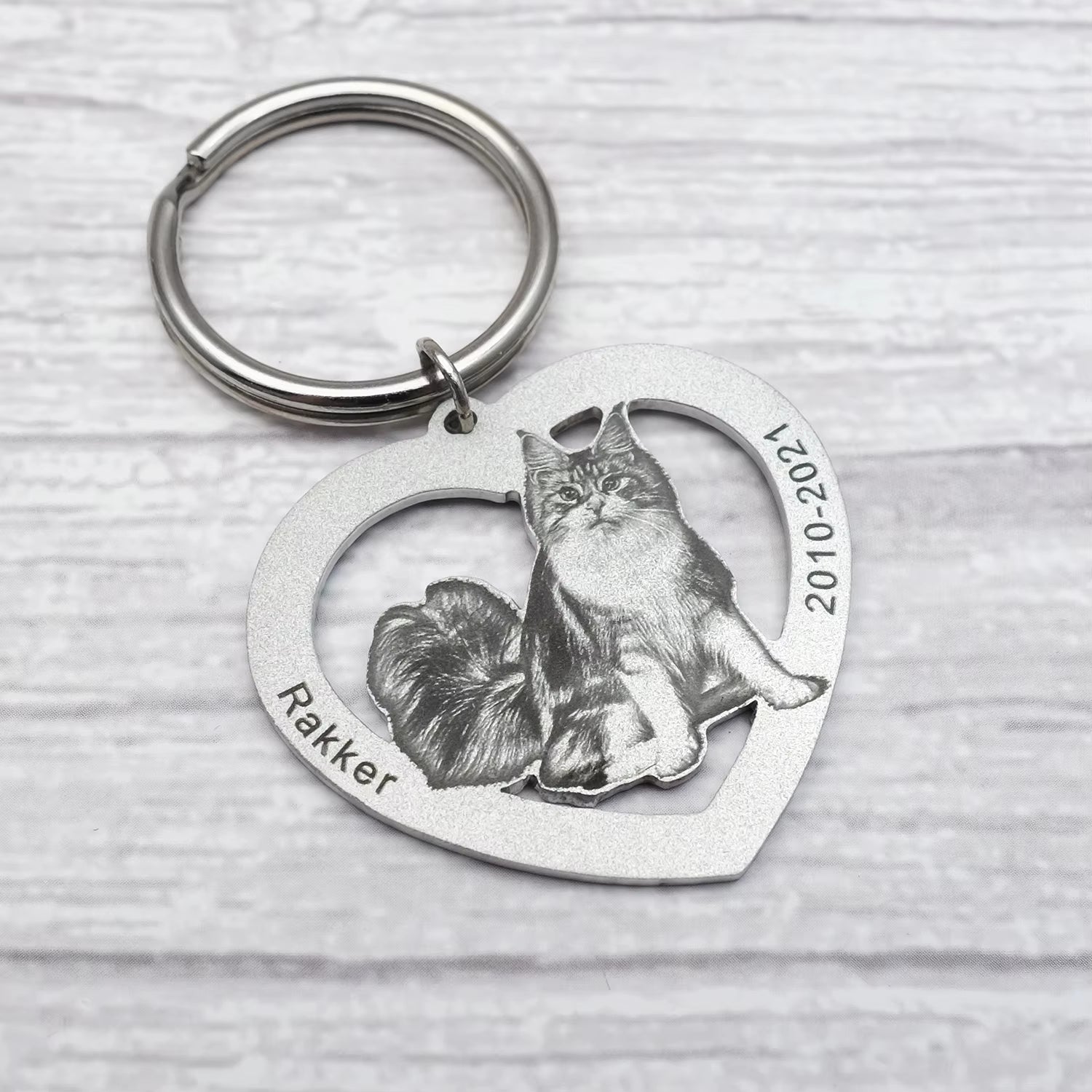 Personalized Heart Photo Keychain Custom Picture Keychain Cat Keyring Birthday Gift Keepsake Memory Dog Keychain Couple Keychain