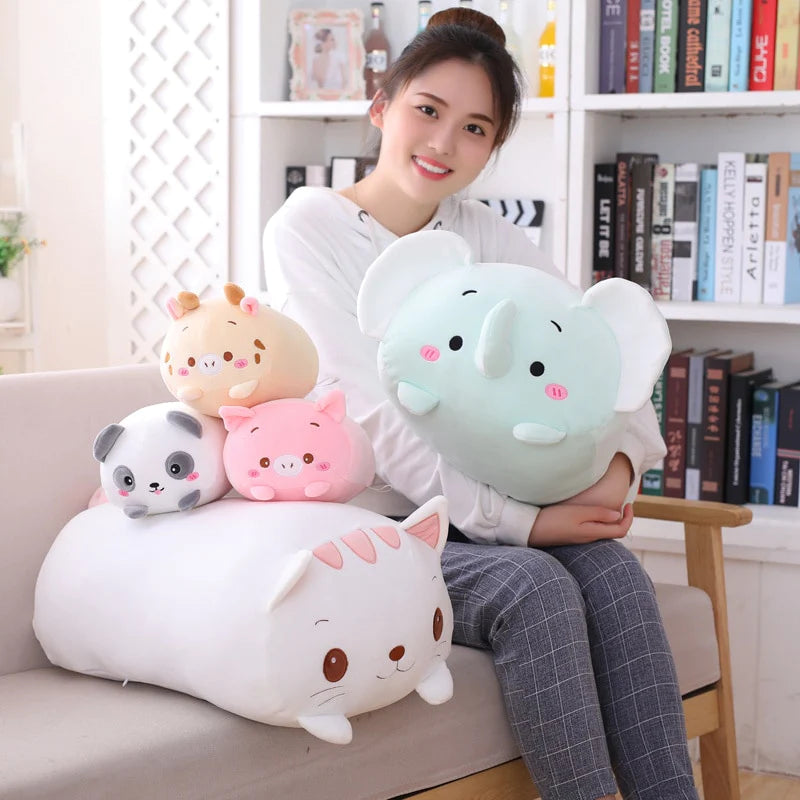 18-28CM Soft Animal Cartoon Pillow Cushion Cute Fat Dog Cat Totoro Penguin Pig Frog Plush Toy Stuffed Lovely Kids Birthyday Gift