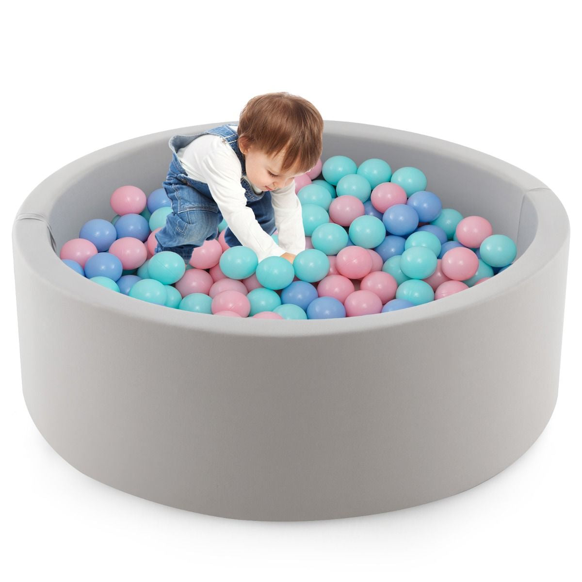 90 X 30Cm Soft round Ball Pool for Toddlers and Baby with 200 Ocean Balls and Storage Bag