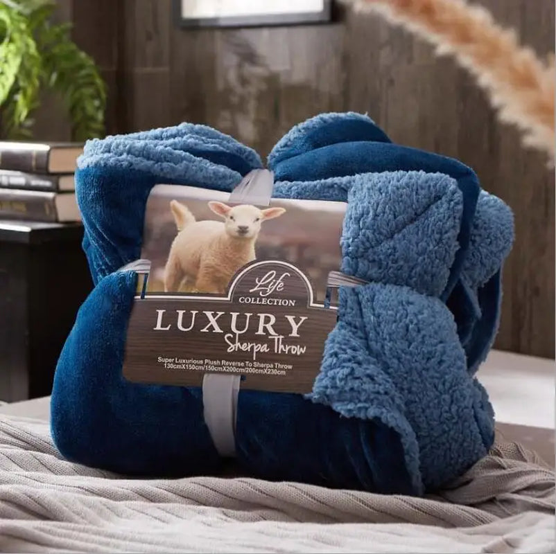 Cashmere Sherpa Blanket for Baby Kids Comforter Bedding Plaid Student Teenager Dormitory Quilt