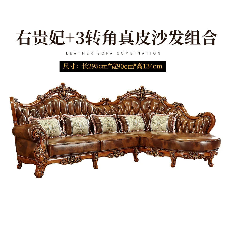 European Style Marble Coffee Table TV Cabinet Set Living Room Solid Wood American Kung Fu Tea Table Small Apartment