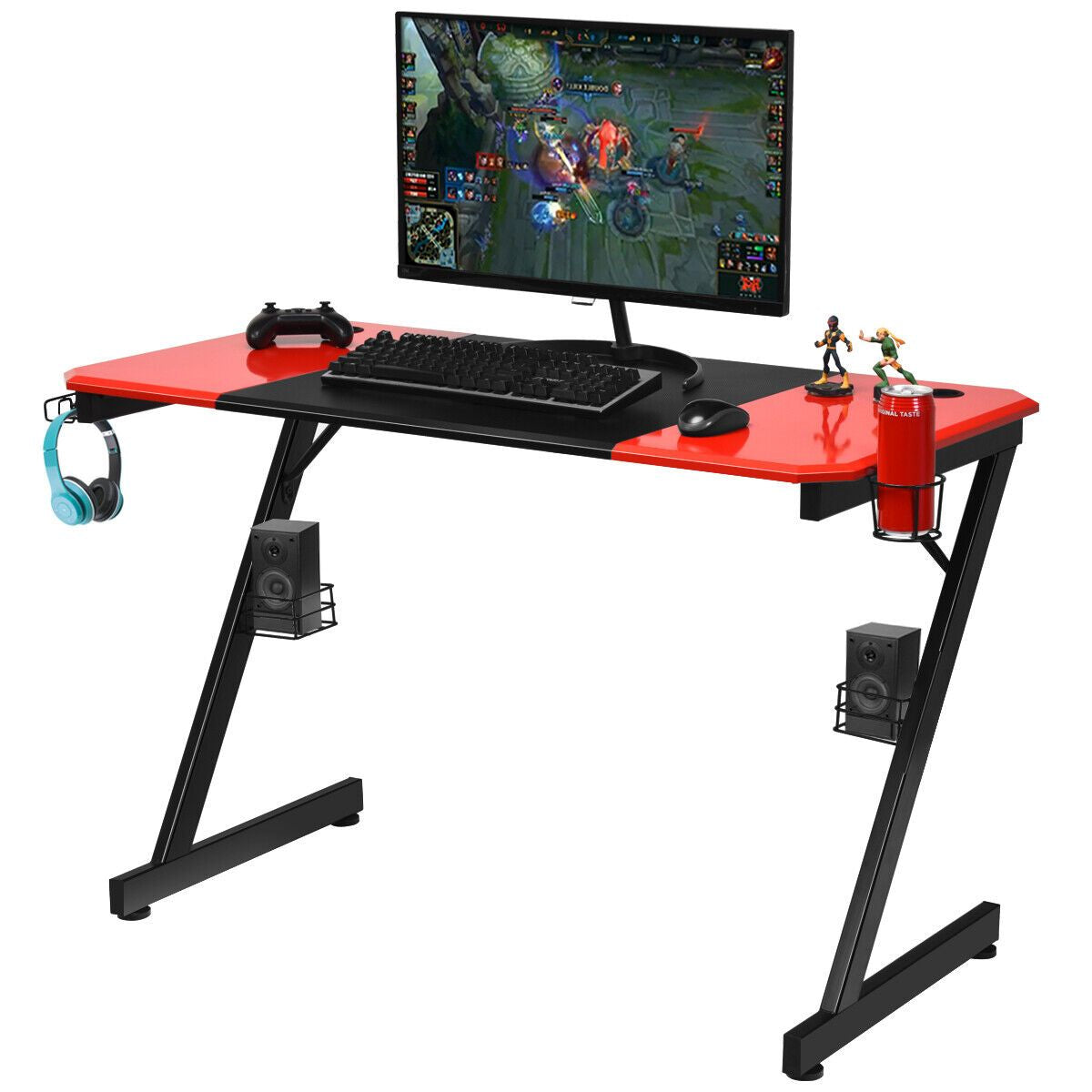 Z-Shaped Carbon Fiber Surface Gaming Desk