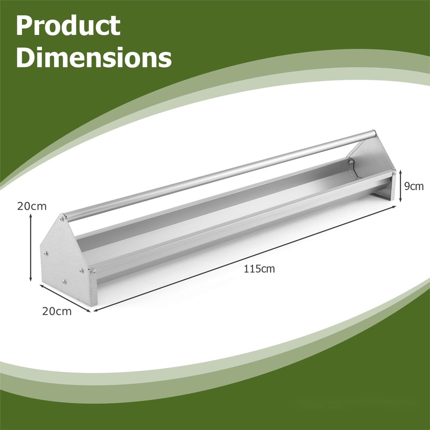 Steel Chicken Feeding Trough with Crossbar and Drainage Holes