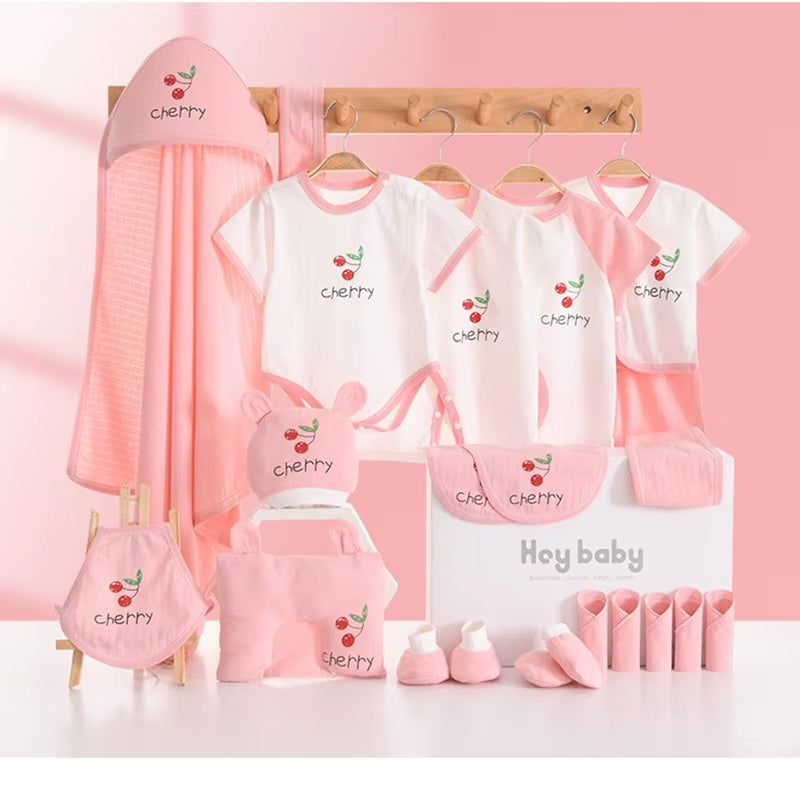 18/23/25Pieces Newborn Baby Clothes Pure Cotton Baby Clothes Set 0-6 Months Summer Kids Clothes Suit Unisex without Box