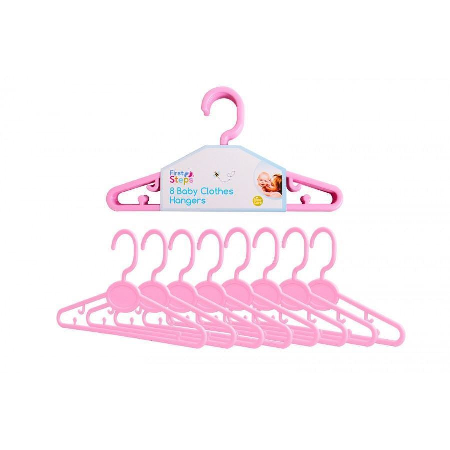 2 X CLOTHES HANGERS FIRST STEPS BABY 8/PK PINK BABY TODDLER KIDS