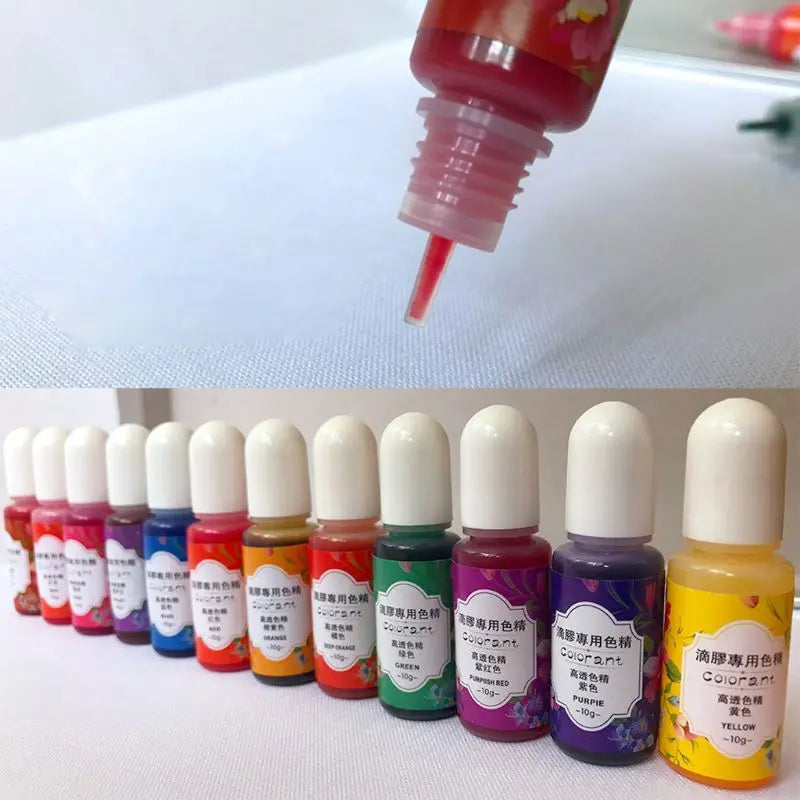 13 Colors Epoxy UV Resin Coloring Dye Liquid Epoxy Pigment Resin Colorant Fading Resistance10Ml Translucent Make Jewelry Pigmen