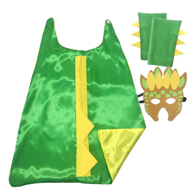 Funny Halloween Costumes Dinosaur Cosplay Cape with Gloves Double Side Colors Birthday Party