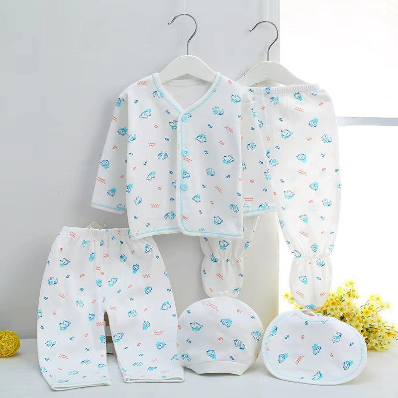 Brand 5Pcs/Set Enfant Newborn Sets Baby Boys Suits Baby Clothes Cotton