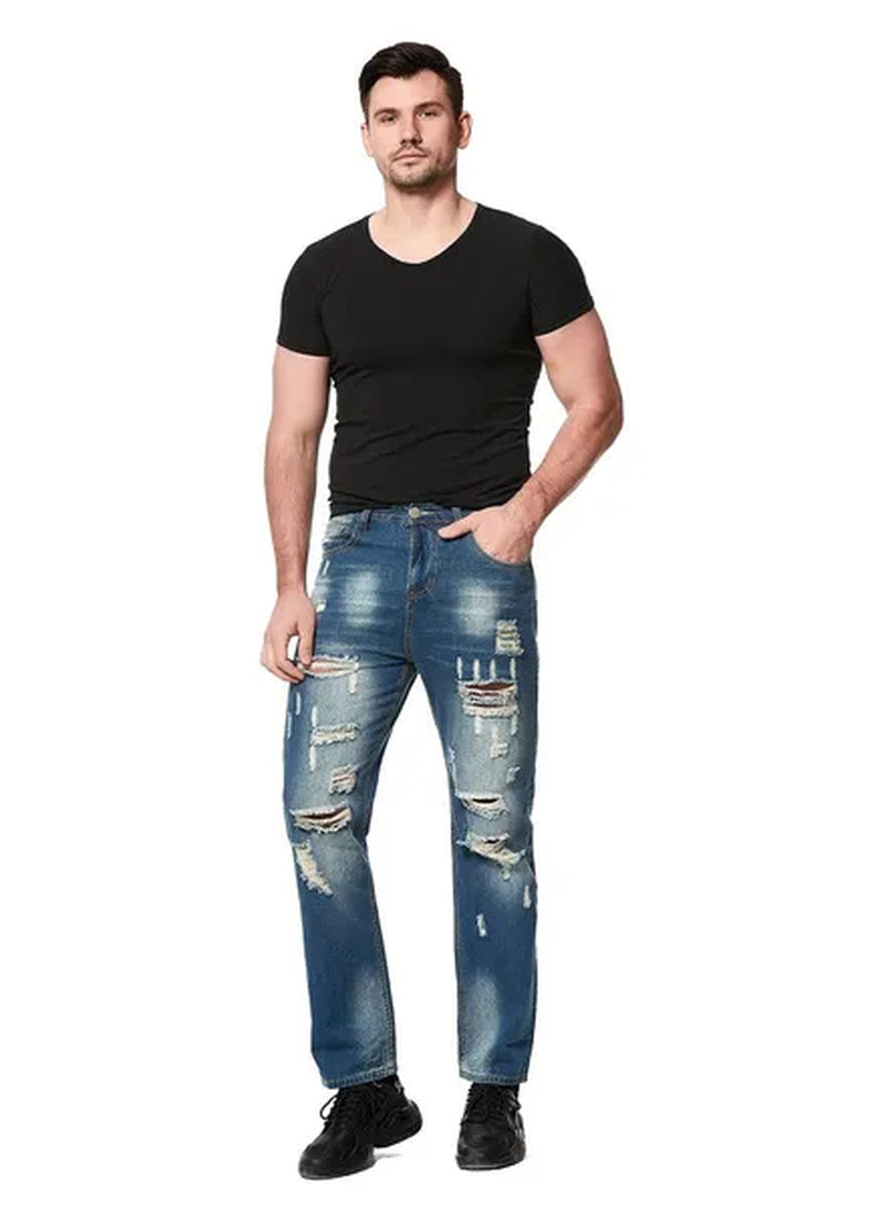 2023 Spring Fashion New Street Fashion Slim Fit Denim Pants Casual Street Style Jeans for Men, Streetwear Jeans