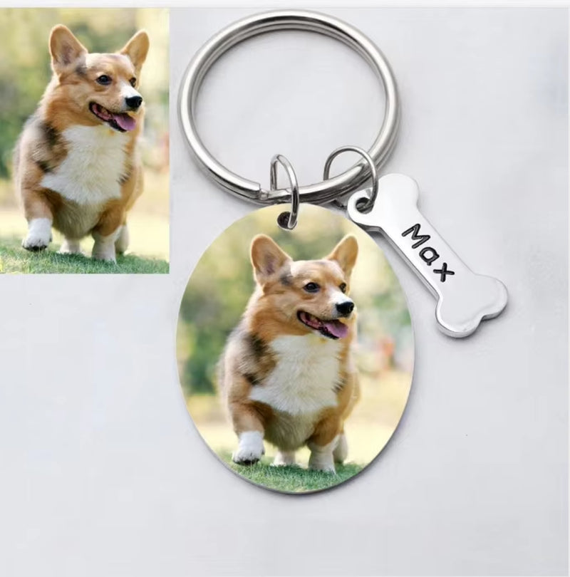 Personalized Heart Photo Keychain Custom Picture Keychain Cat Keyring Birthday Gift Keepsake Memory Dog Keychain Couple Keychain