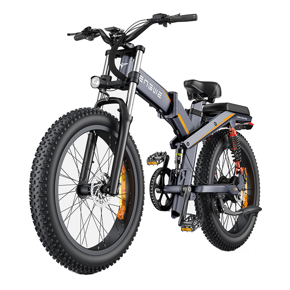 [UK DIRECT]  X24 19.2Ah+10Ah Dual Batteries 1000W Folding Electric Bike 24*4.0 Inch Fat Tire 100-150Km Mileage Range E Bike for Mountain Snowfield Road Triple Suspension System Dual Oil Disc Brake for All-Terrain Roads Mountain E-Bike