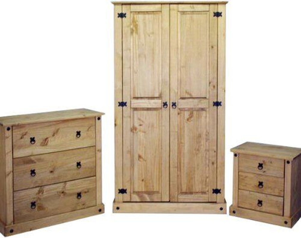 Corona 3 Piece Bedroom Furniture Package Mexican Solid Pine Mercers Furniture®