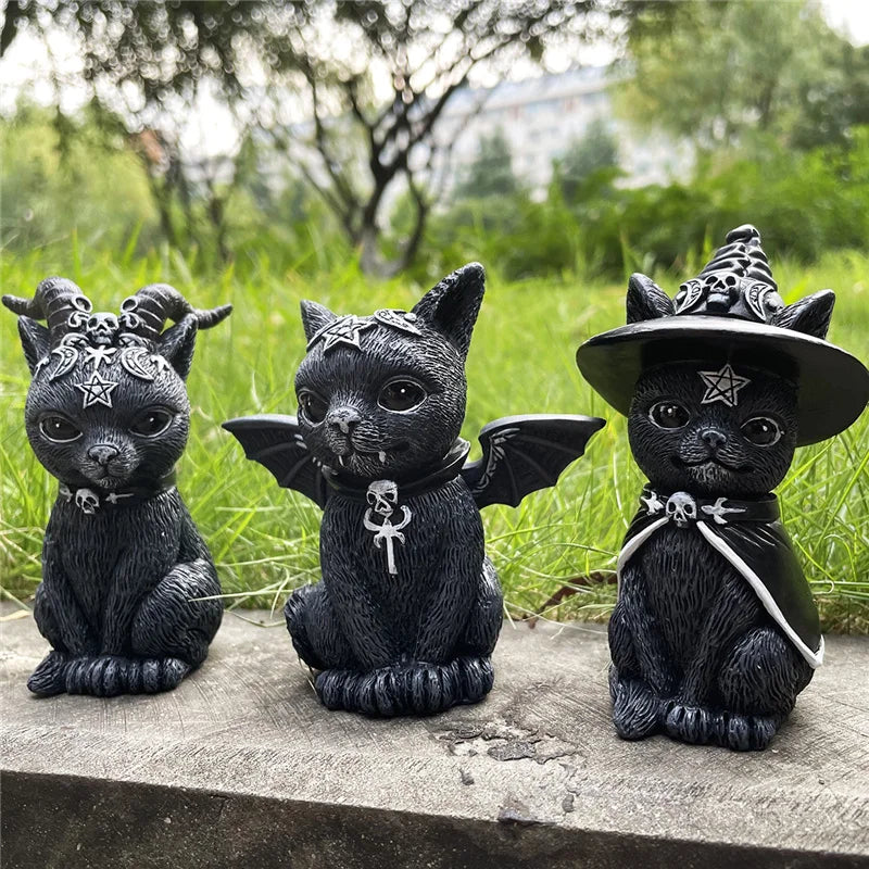 Cat Lawn Resin Desktop Ornament Funny Outdoor Garden Statue Figurine Halloween Decor Garden Decor Outdoor Decor Garden