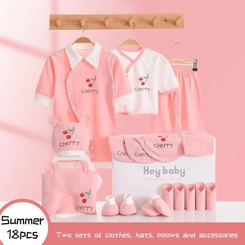 18/23/25Pieces Newborn Baby Clothes Pure Cotton Baby Clothes Set 0-6 Months Summer Kids Clothes Suit Unisex without Box