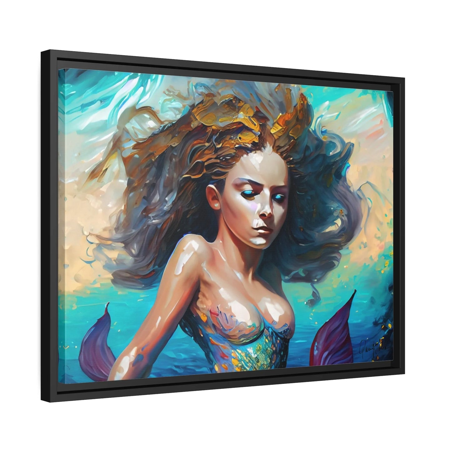 Canvas Wall Art - Mermaid Portrait by Queennoble