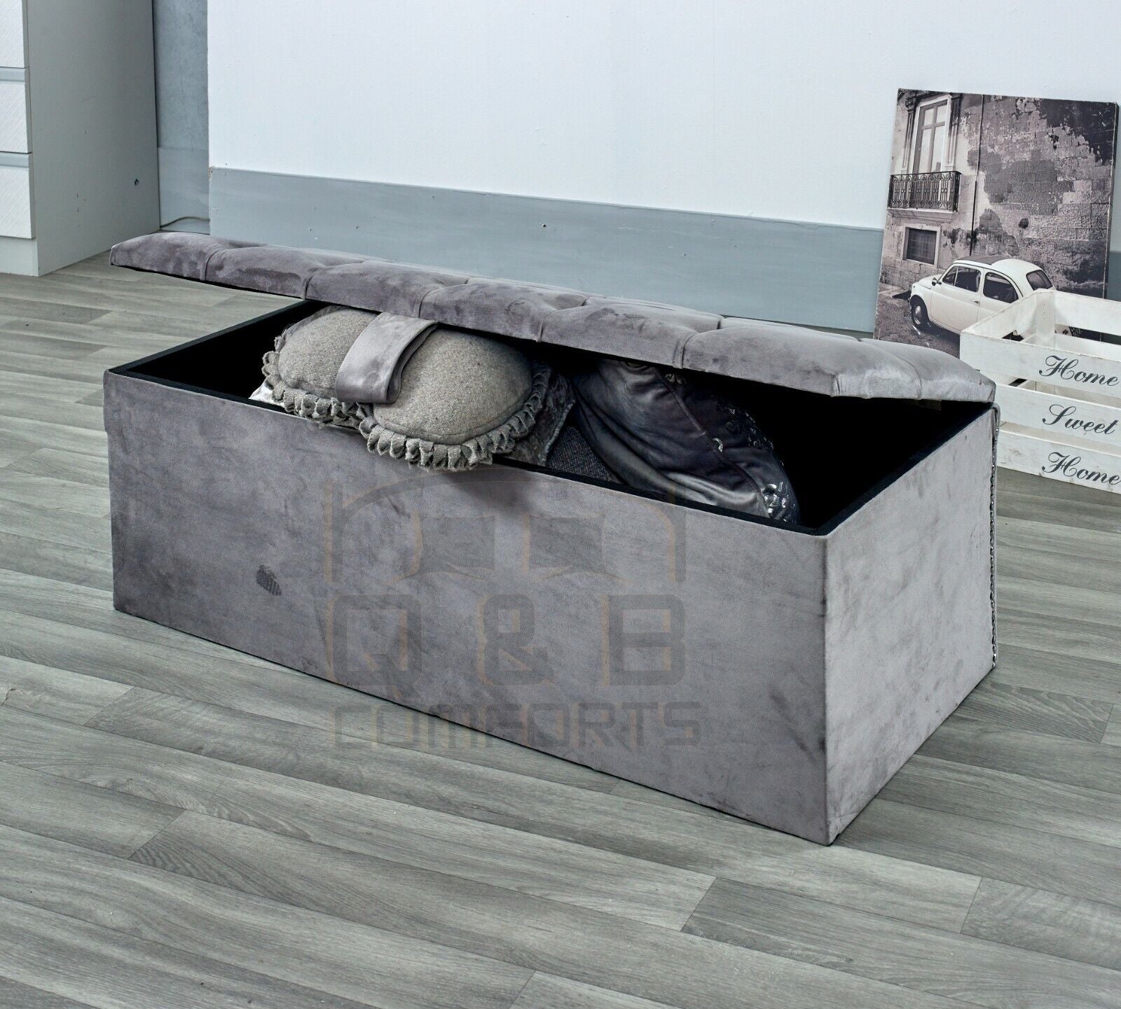 Ottoman Storage Upholstered Blanket Box