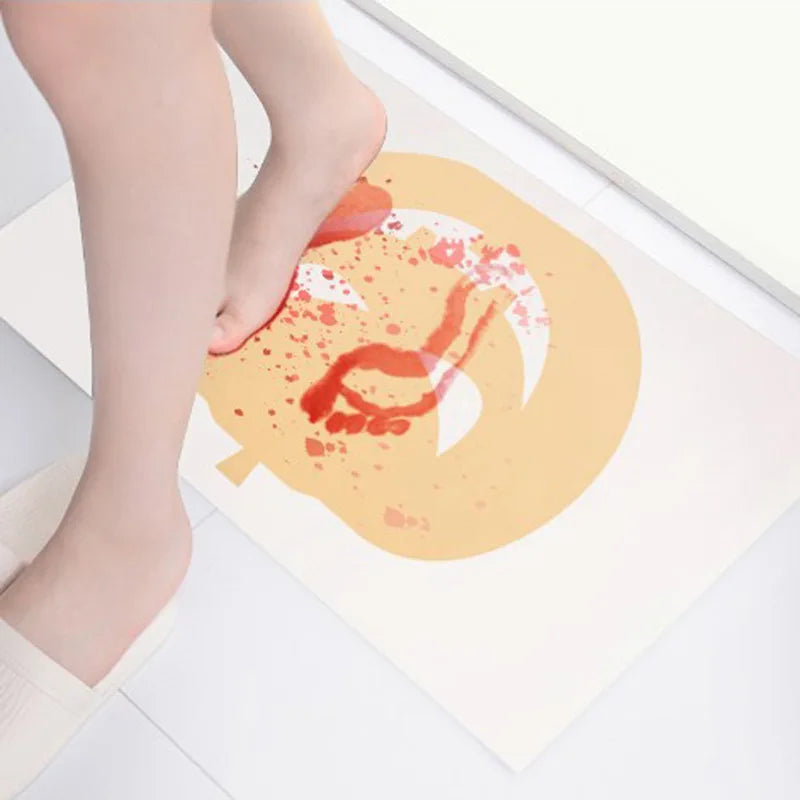 Halloween Blood Bath Mat Color Changing Sheet Turns Red Wet Make You Bleeding Footprints Shower Carpet