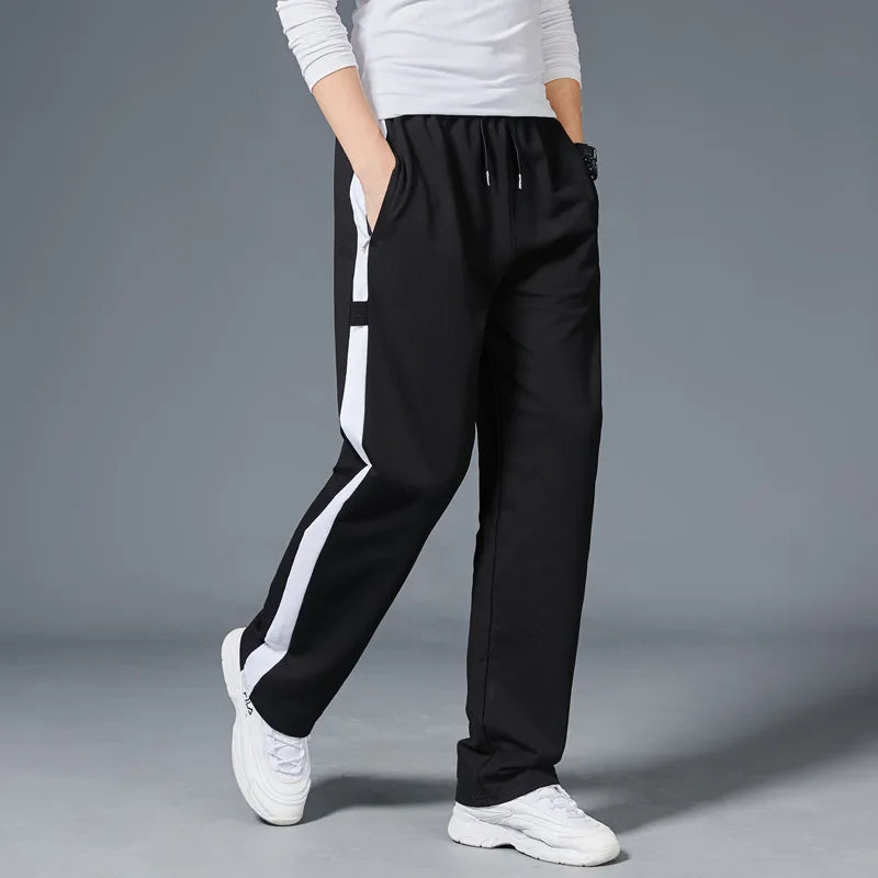 Men Loose Sport Running Stripe Sweatpants Fitness Training Pants Mens Straight Trousers Tracksuit Jogging Sportswear Goggers