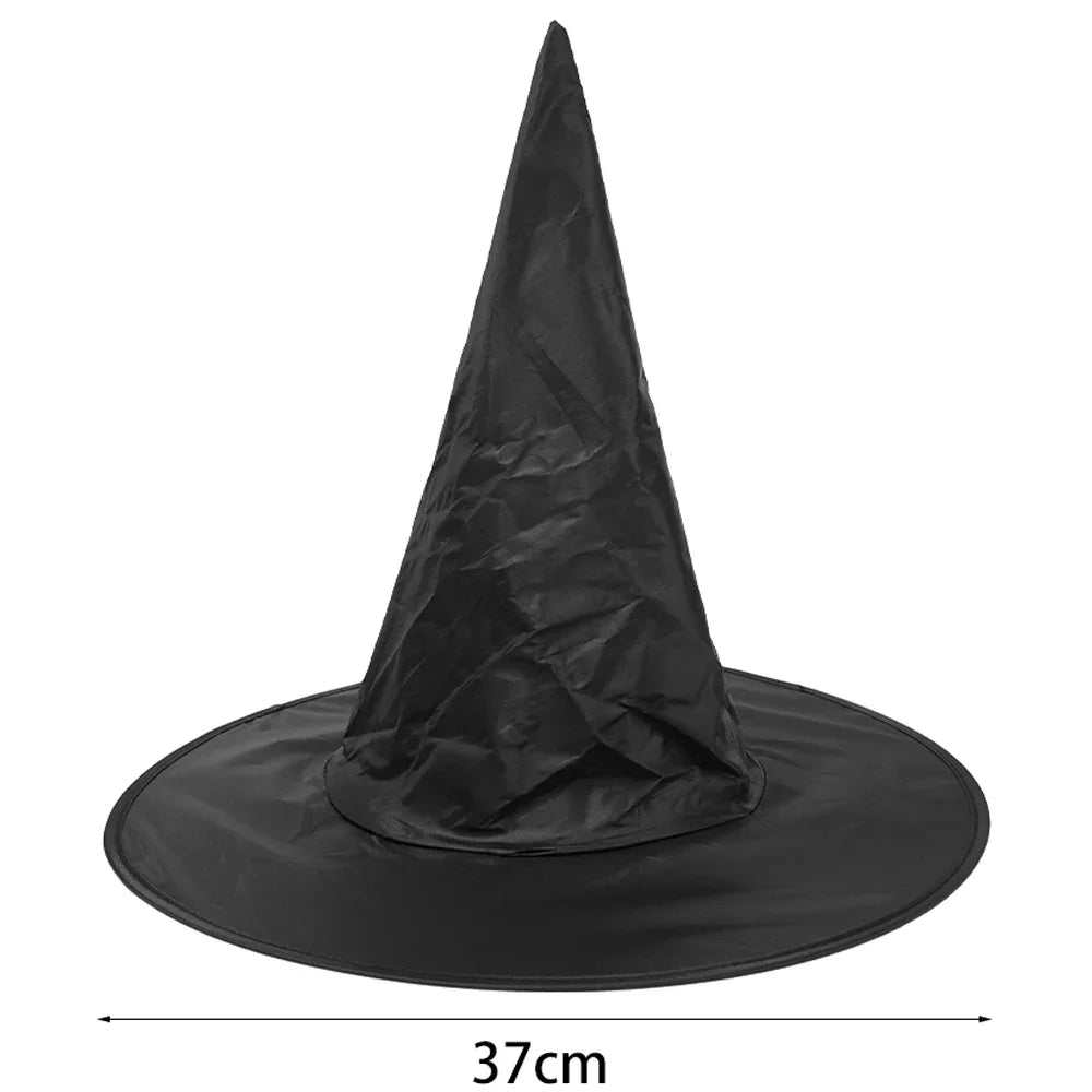 Black White Halloween Witch Hat Unisex Hats for Adults Kids Halloween Party Supply Cosplay Costume Prop Decorations Wizard Caps