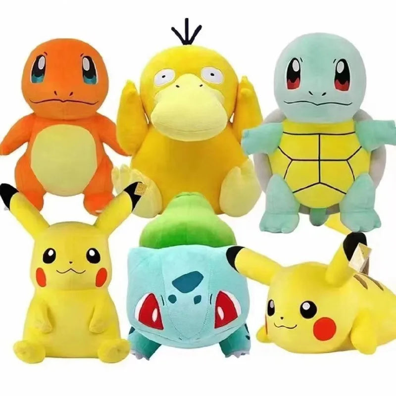 20Cm Pokemon Stuffed Plush Toys Kawaii Pikachu Raichu Jenny Turtle Anime Doll Kids Birthday Christmas Gift