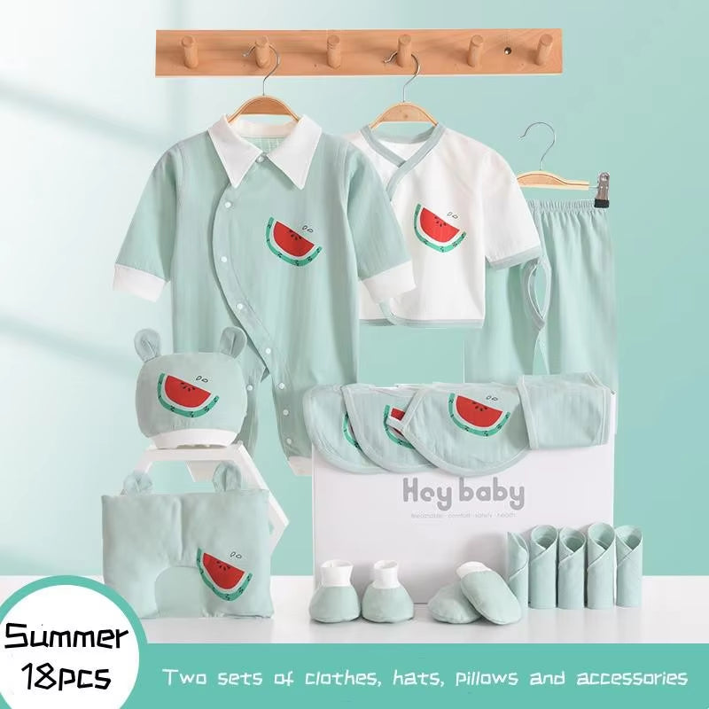 18/23/25Pieces Newborn Baby Clothes Pure Cotton Baby Clothes Set 0-6 Months Summer Kids Clothes Suit Unisex without Box