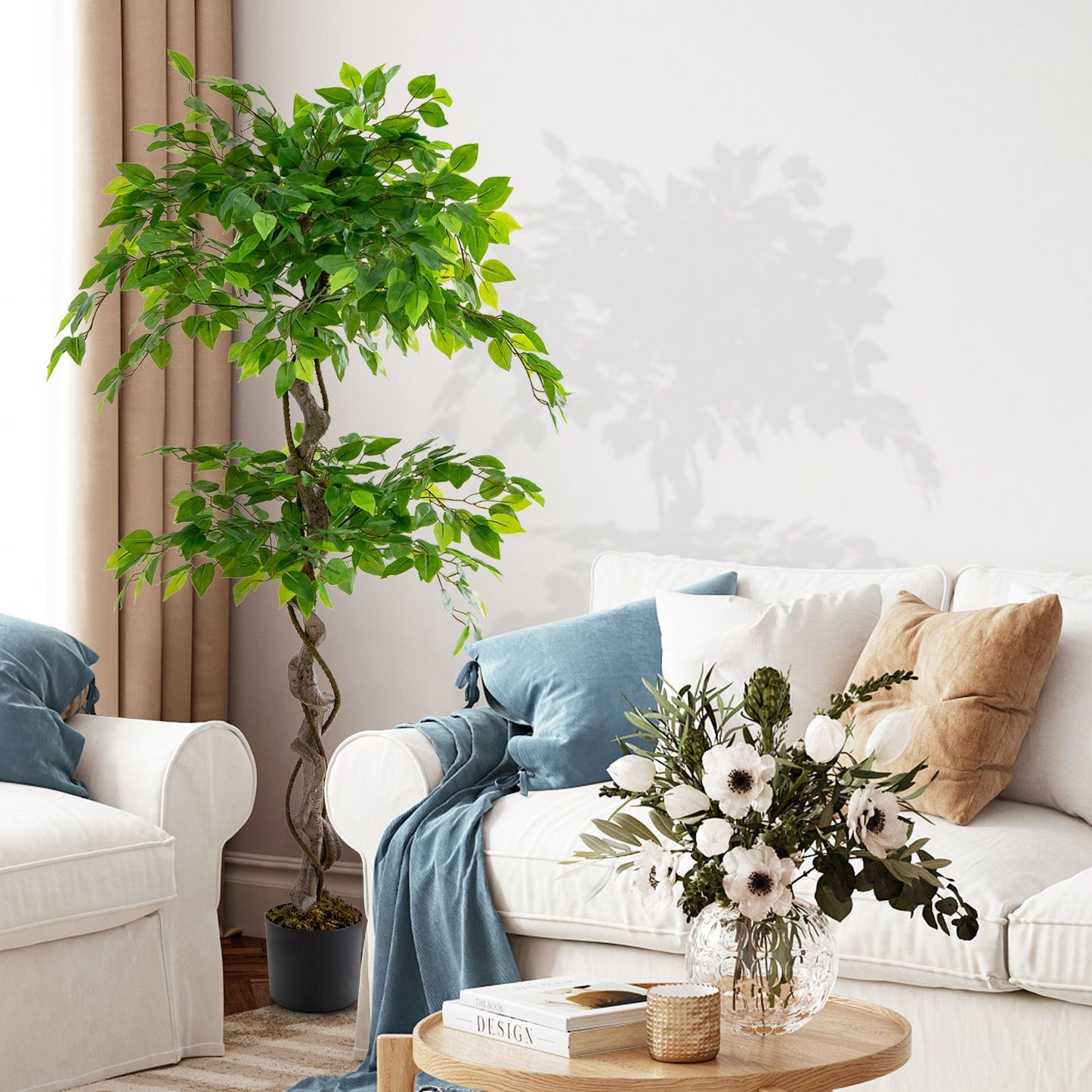 150 CM Artificial Ficus Tree Tall Indoor Plant with 882 Leaves