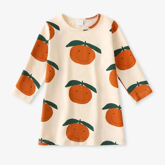 Toddler Boy Girl Clothes Family Matching Clothes Cotton Casual T-Shirt + Dresses Orange Baby Romper + Legging Kids Tees Clothes