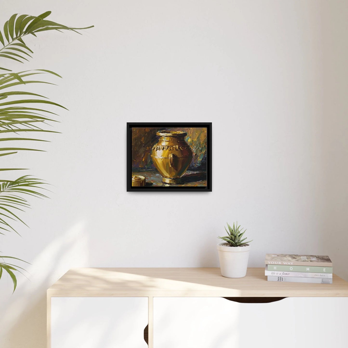 GOLDEN VASE Canvas Wall Art - by Queennoble