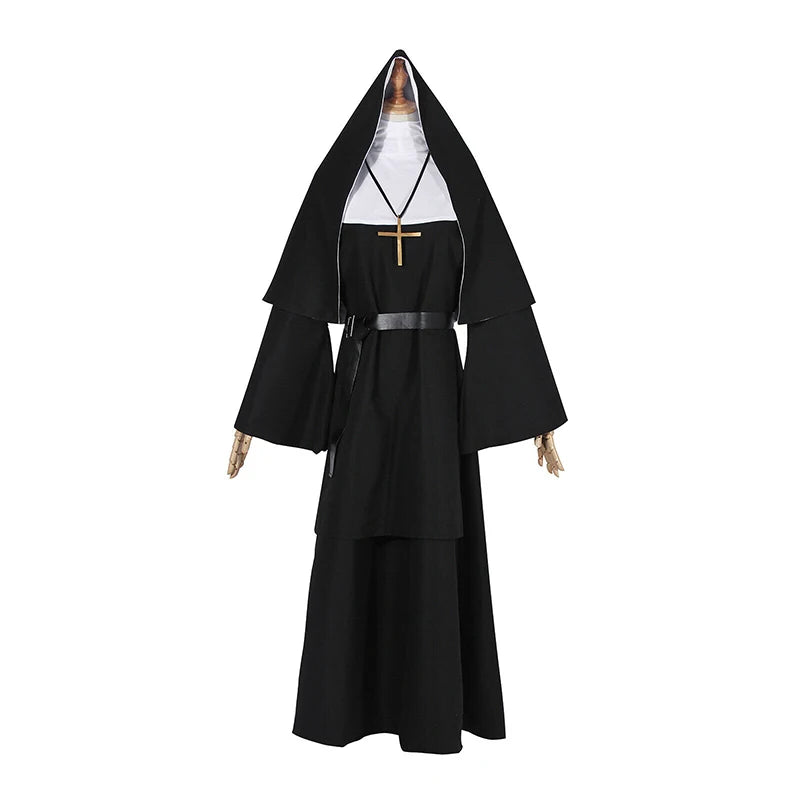 The Nun Cosplay Costume Halloween Costume for Women the Conjuring Cosplay Long Dress Adult Horror Ghost Costume