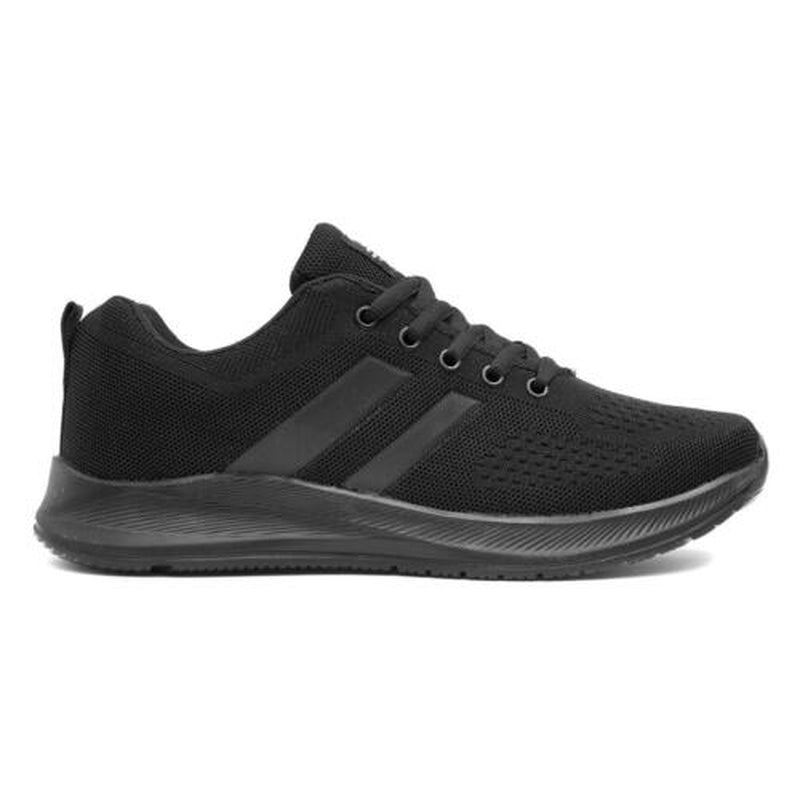 Mens Trainers Black Adults Lace up Casual Sportswear Knitted SIZE