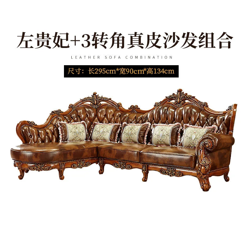 European Style Marble Coffee Table TV Cabinet Set Living Room Solid Wood American Kung Fu Tea Table Small Apartment