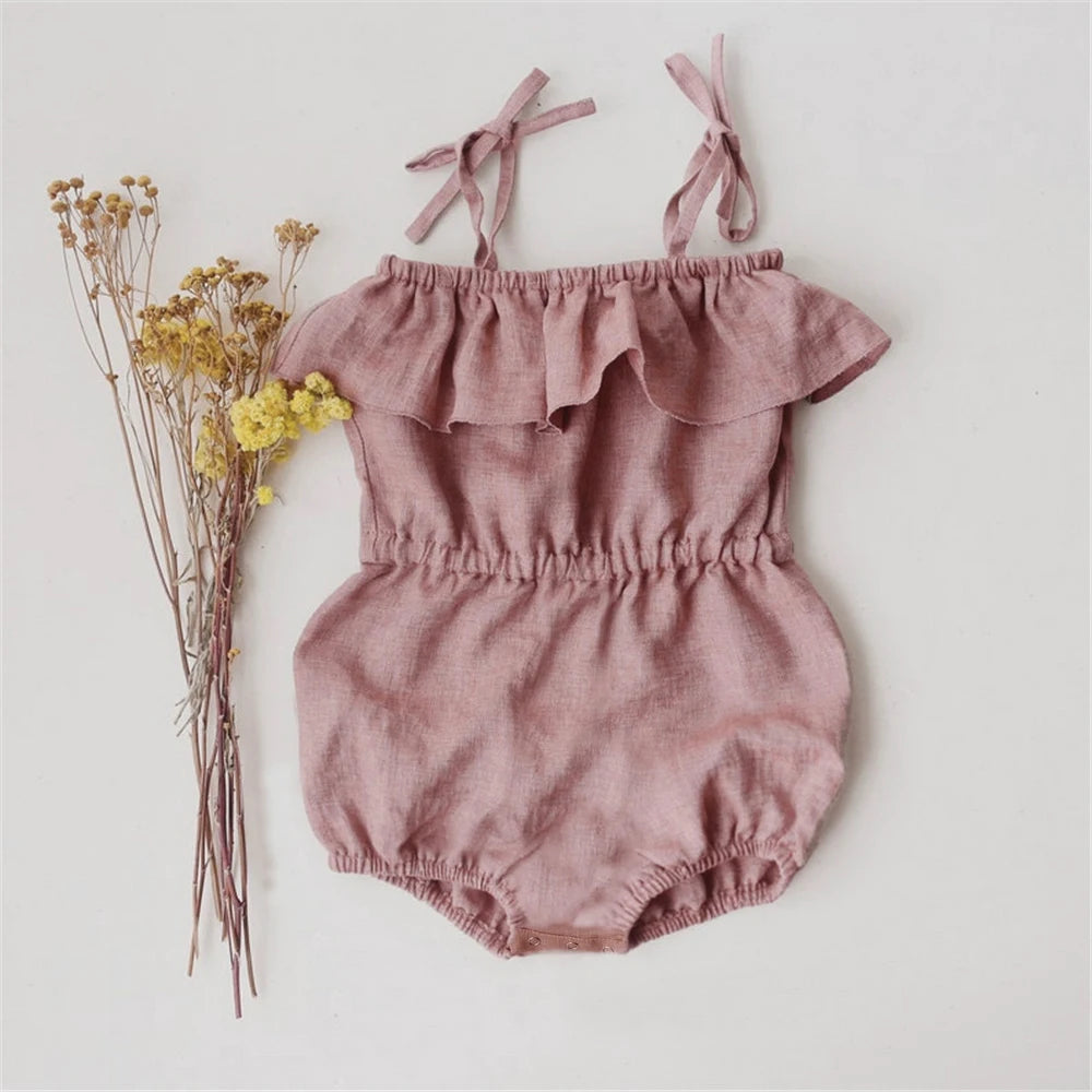 Baby Girl Clothes Summer Baby Romper Short Sleeves Linen Cotton Newborn Clothing One Piece Baby Clothes Girl Jumpsuits Fashion