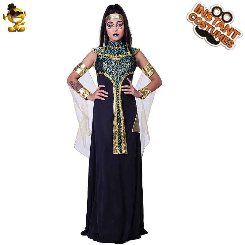 Women Ancient Egyptian Queen Costume Cosplay Halloween Costume Adult Men Egypt Pharaoh Clothes Performance Party