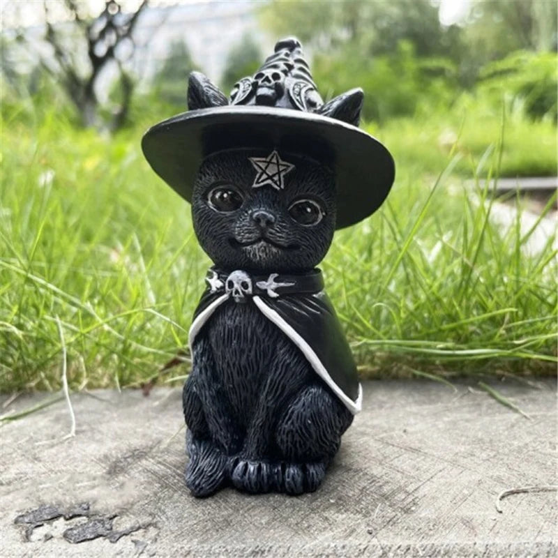 Cat Lawn Resin Desktop Ornament Funny Outdoor Garden Statue Figurine Halloween Decor Garden Decor Outdoor Decor Garden