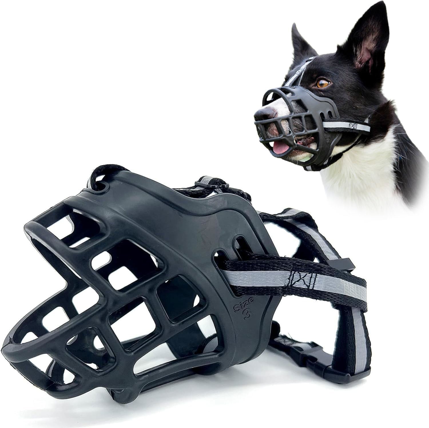 Dog Muzzle for Large Breed Adjustable Dogs Muzzles for Xl Bully Breathable With