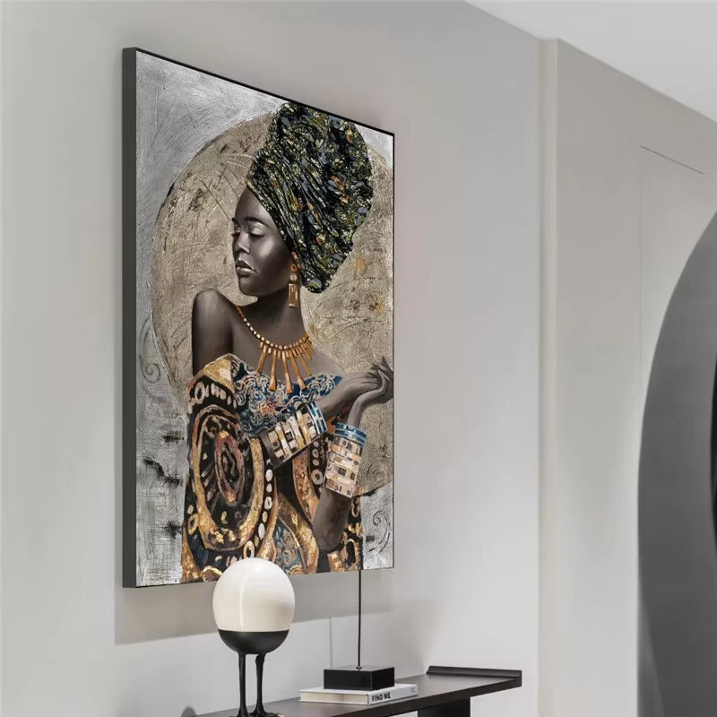 African Black Woman Graffiti Art Posters and Prints Abstract African Girl Canvas Paintings on the Wall Art Pictures Wall Decor