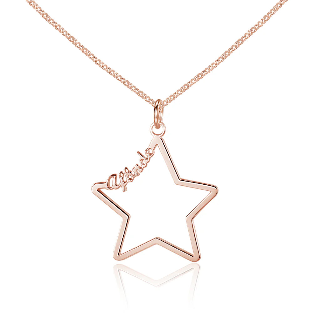 Custom Pentagram Name Necklace