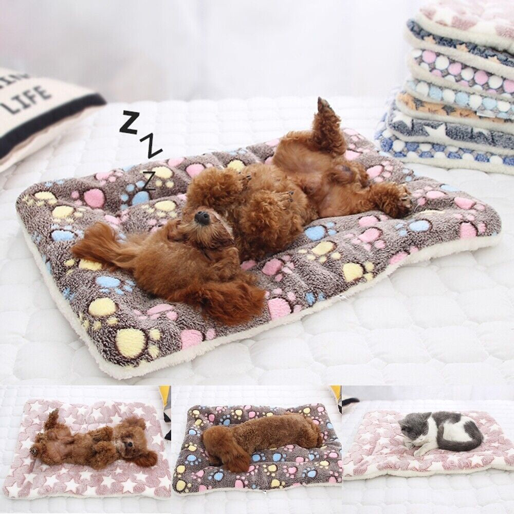 WARM PET BLANKET PAD CAT DOG BED SOFT FLEECE MAT WARM THERMAL RUG Pet Beds