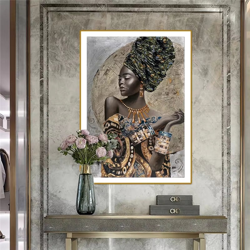 African Black Woman Graffiti Art Posters and Prints Abstract African Girl Canvas Paintings on the Wall Art Pictures Wall Decor