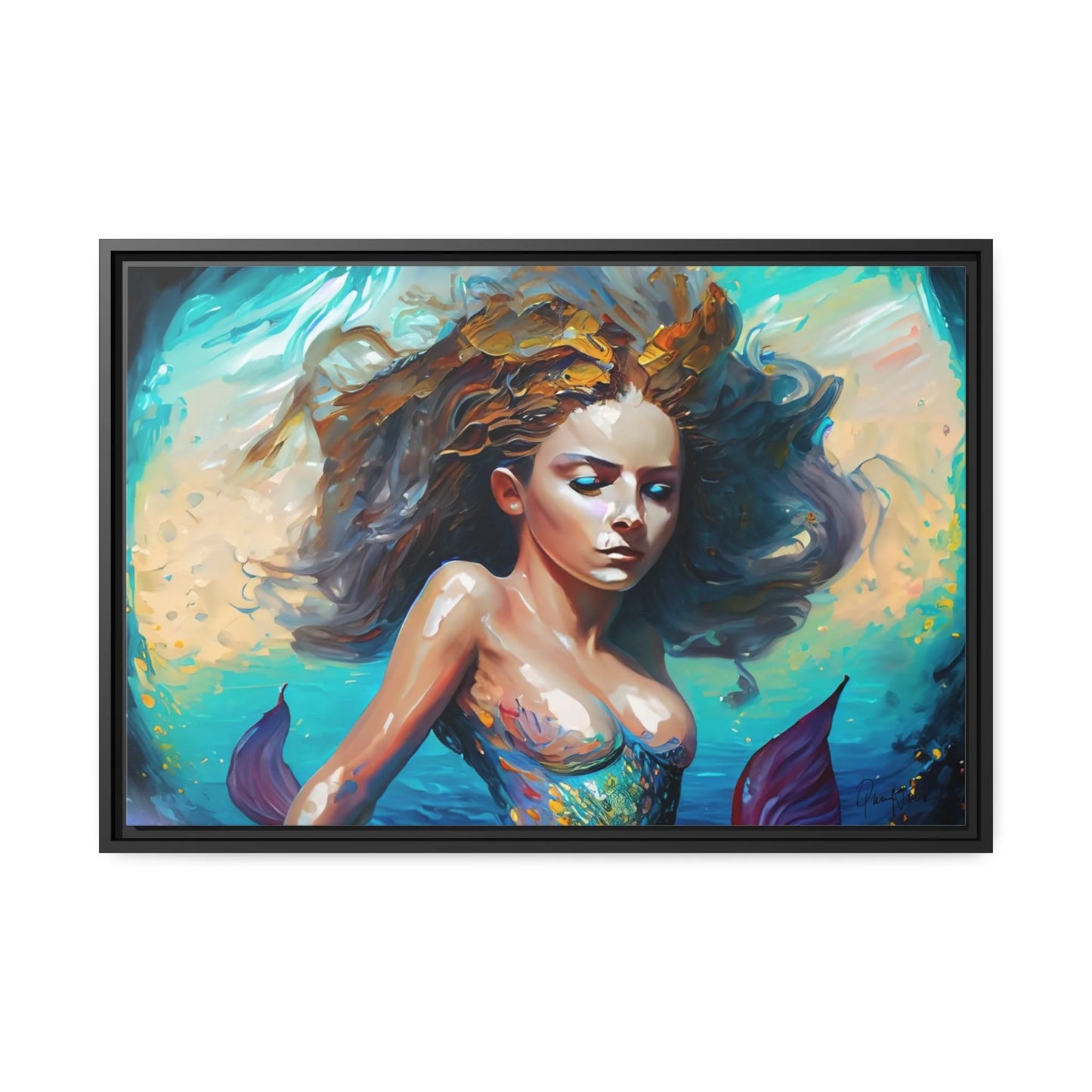 Canvas Wall Art - Mermaid Portrait by Queennoble