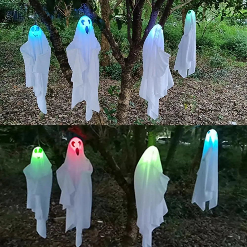 65*60Cm Halloween Ghost Hanging Decorations Halloween Hanging Light up White Flying Ghosts Tree Window Wall Scary Ornament