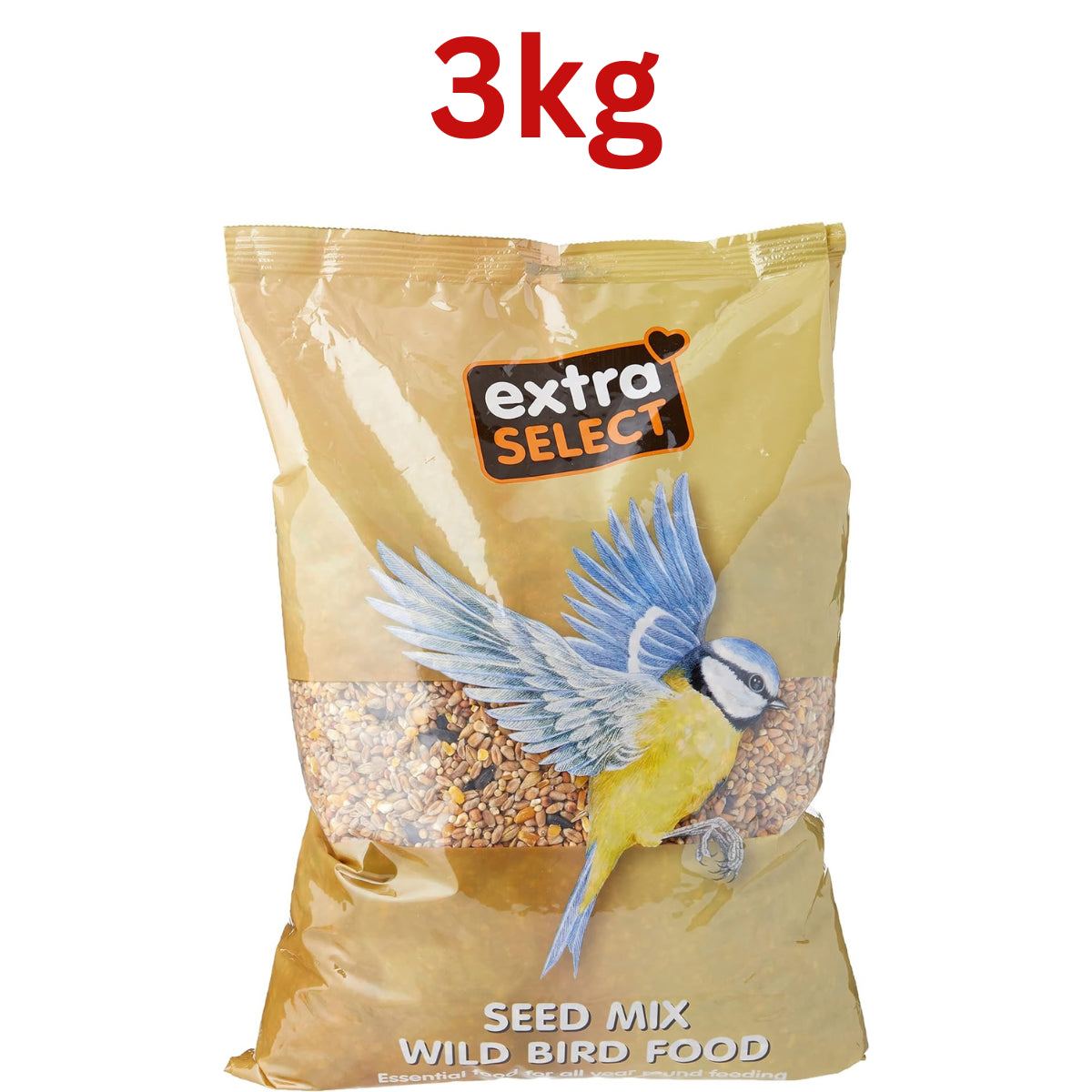 Extra Select Seed Mix Wild Bird Food Nutrient Rich Skin & Coat Health Small Bird